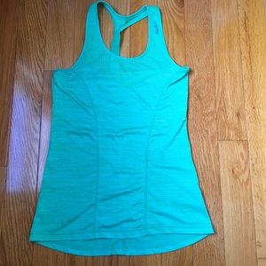 Aqua racer back Reebok S Logo Racer Back tank top